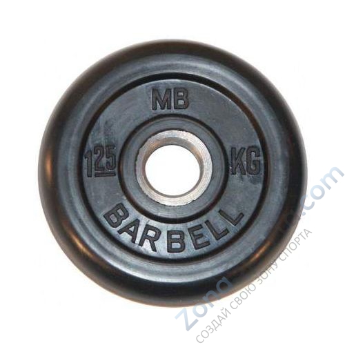 Диск обрезиненый черный MB Barbell MB26-1,25 d-26мм 1,25кг Диск обрезиненый черный MB Barbell MB26-1,25 d-26мм 1,25кг