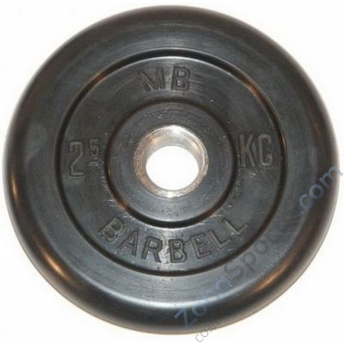 Диск олимпийский черный MB Barbell Евроклассик EvKl-2,5 d-51мм 2,5кг  Диск олимпийский черный MB Barbell Евроклассик EvKl-2,5 d-51мм 2,5кг