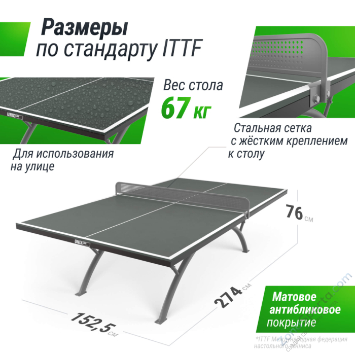 Антивандальный теннисный стол Unix Line 14 mm SMC (Grey/Grey) Антивандальный теннисный стол Unix Line 14 mm SMC (Grey/Grey)