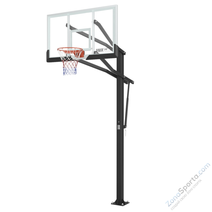 Баскетбольная стойка стационарная Unix Line B-Stand-TG PRO 72x42 R45 H230-305 см Баскетбольная стойка стационарная Unix Line B-Stand-TG PRO 72x42 R45 H230-305 см
