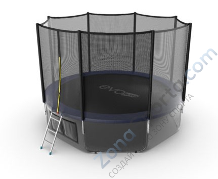 Батут Evo Jump External 12ft (Blue) с нижней сетью Батут Evo Jump External 12ft (Blue) с нижней сетью