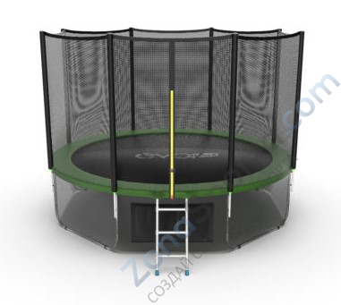 Батут Evo Jump External 12ft (Green) с нижней сетью Батут Evo Jump External 12ft (Green) с нижней сетью