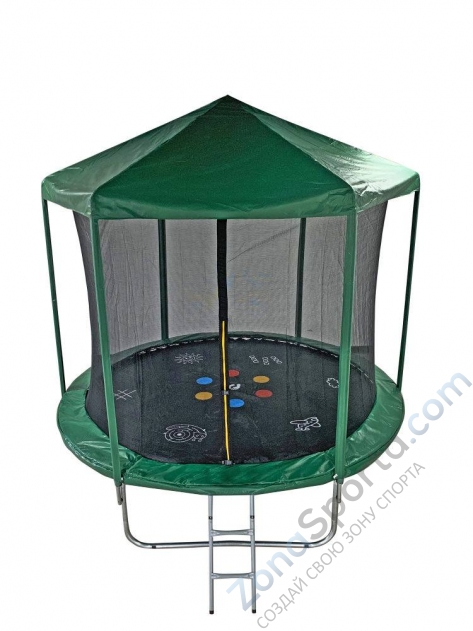 Батут SportElite HOME 10FT 3,05м с принтом, защитной сеткой, крышей и лестницей FR-30-10FT Батут SportElite HOME 10FT 3,05м с принтом, защитной сеткой, крышей и лестницей FR-30-10FT