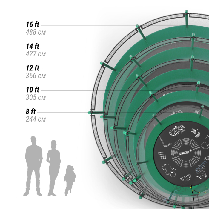 Батут UNIX line Supreme Game 16 ft (green) TRUSUG16GR Батут UNIX line Supreme Game 16 ft (green) TRUSUG16GR