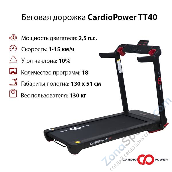 Беговая дорожка CardioPower TT40 Беговая дорожка CardioPower TT40