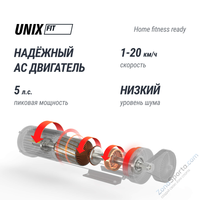 Беговая дорожка Unix Fit MX-910 AC White
