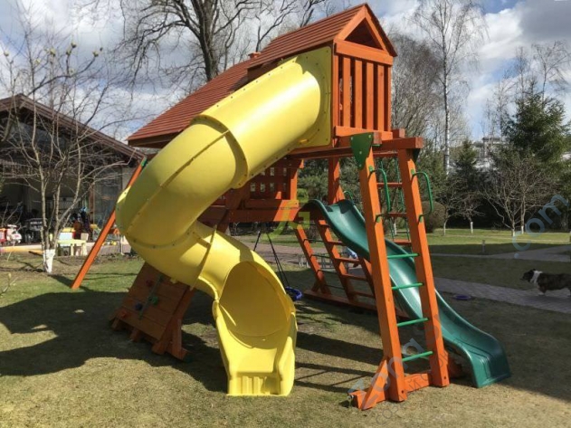 Деревянная детская площадка для дачи Igragrad Крепость Фани Deluxe 2