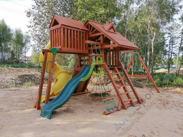 Деревянная детская площадка для дачи Igragrad Крепость Фани Deluxe 2