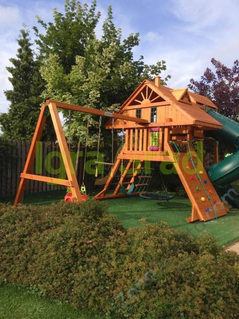 Деревянная детская площадка для дачи Igragrad Крепость Фани Deluxe 2