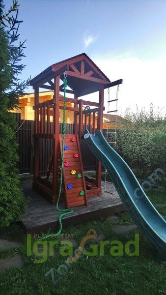 Деревянная детская площадка для дачи Igragrad Панда Фани Tower скалодром Деревянная детская площадка для дачи Igragrad Панда Фани Tower скалодром