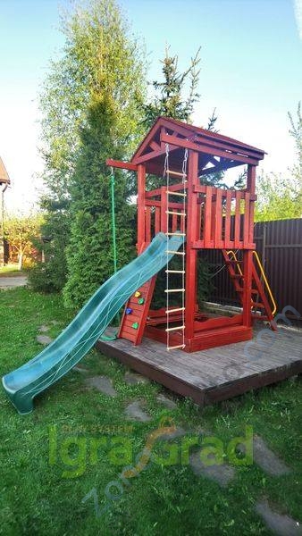 Деревянная детская площадка для дачи Igragrad Панда Фани Tower скалодром Деревянная детская площадка для дачи Igragrad Панда Фани Tower скалодром