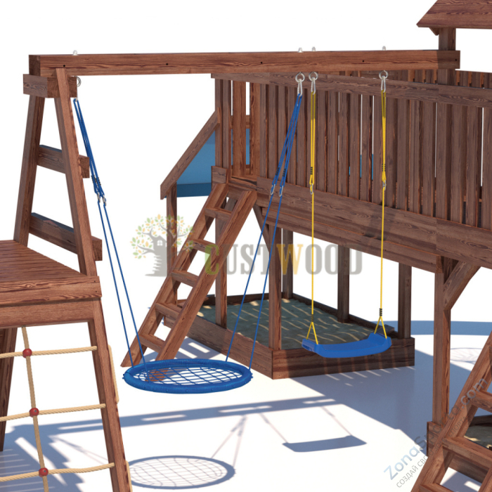 Детская деревянная игровая площадка для улицы дачи CustWood Scout SC12 Детская деревянная игровая площадка для улицы дачи CustWood Scout SC12