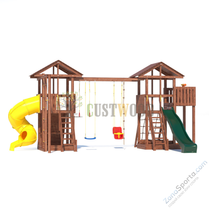 Детская деревянная игровая площадка для улицы дачи CustWood Active 11 Детская деревянная игровая площадка для улицы дачи CustWood Active 11