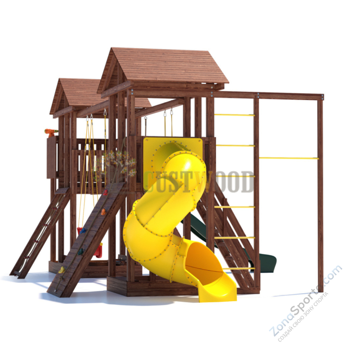 Детская деревянная игровая площадка для улицы дачи CustWood Active 11 Детская деревянная игровая площадка для улицы дачи CustWood Active 11