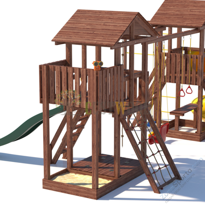Детская деревянная игровая площадка для улицы дачи CustWood Active 11 Детская деревянная игровая площадка для улицы дачи CustWood Active 11