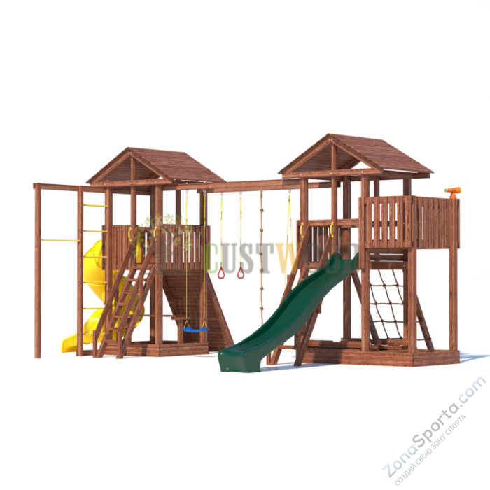 Детская деревянная игровая площадка для улицы дачи CustWood Active 11 Детская деревянная игровая площадка для улицы дачи CustWood Active 11
