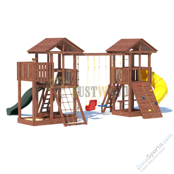 Детская деревянная игровая площадка для улицы дачи CustWood Active 11 Детская деревянная игровая площадка для улицы дачи CustWood Active 11