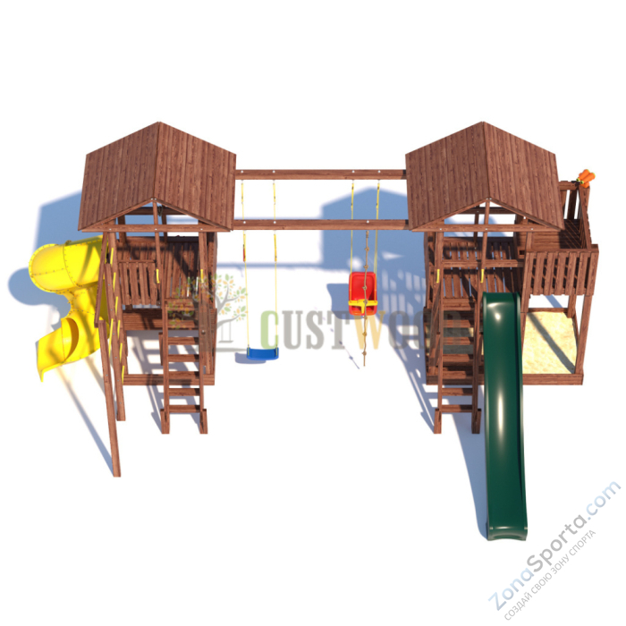 Детская деревянная игровая площадка для улицы дачи CustWood Active 11 Детская деревянная игровая площадка для улицы дачи CustWood Active 11