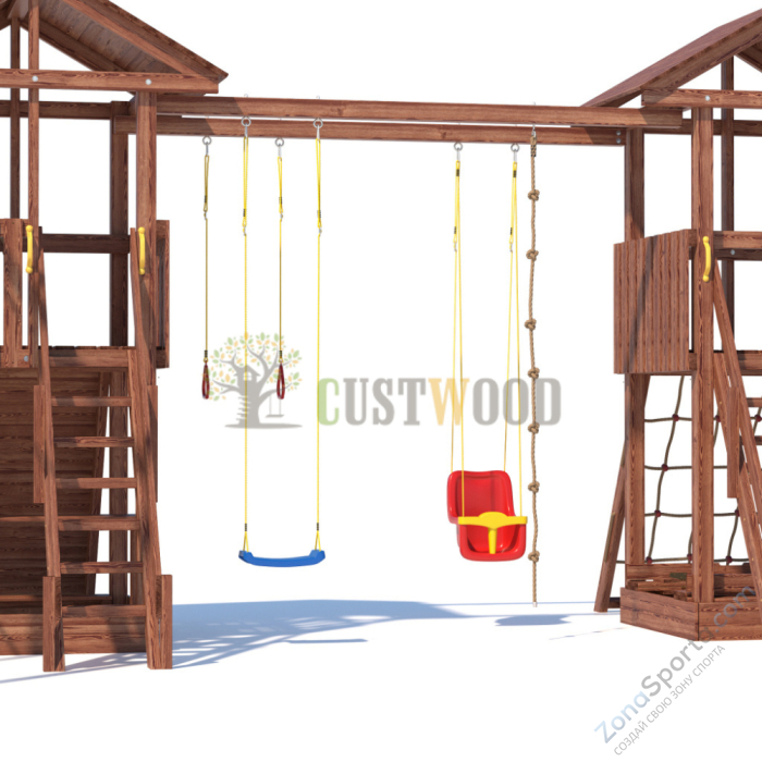 Детская деревянная игровая площадка для улицы дачи CustWood Active 11 Детская деревянная игровая площадка для улицы дачи CustWood Active 11