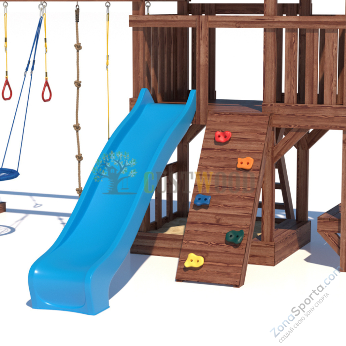 Детская деревянная игровая площадка для улицы дачи CustWood Scout SC10 с большой деревянной крышей Детская деревянная игровая площадка для улицы дачи CustWood Scout SC10 с большой деревянной крышей