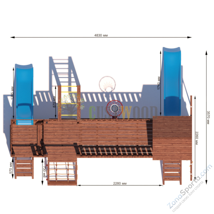 Детская деревянная игровая площадка для улицы дачи CustWood Scout SC11 Детская деревянная игровая площадка для улицы дачи CustWood Scout SC11