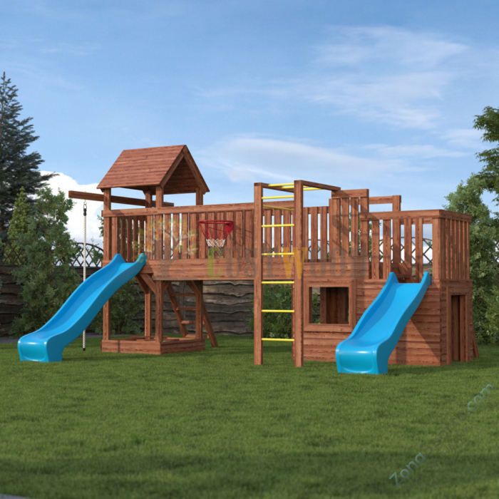 Детская деревянная игровая площадка для улицы дачи CustWood Scout SC11 Детская деревянная игровая площадка для улицы дачи CustWood Scout SC11