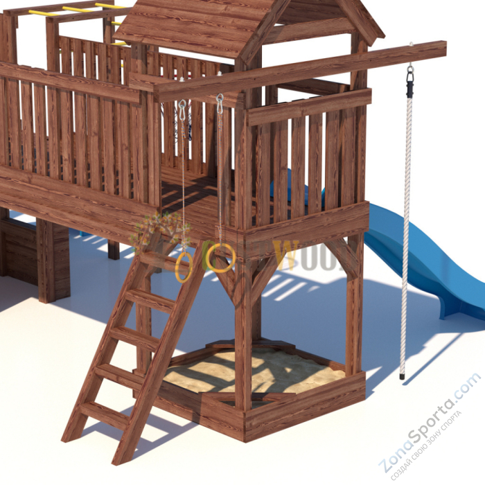 Детская деревянная игровая площадка для улицы дачи CustWood Scout SC11 Детская деревянная игровая площадка для улицы дачи CustWood Scout SC11