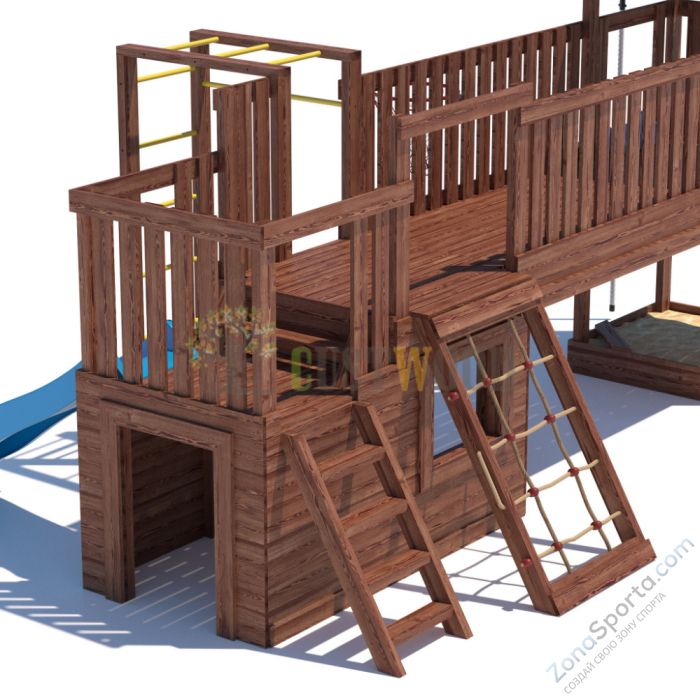 Детская деревянная игровая площадка для улицы дачи CustWood Scout SC11 Детская деревянная игровая площадка для улицы дачи CustWood Scout SC11