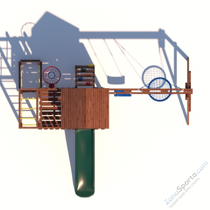 Детская площадка CustWood Junior Color JC9 с деревянной крышей Детская площадка CustWood Junior Color JC9 с деревянной крышей
