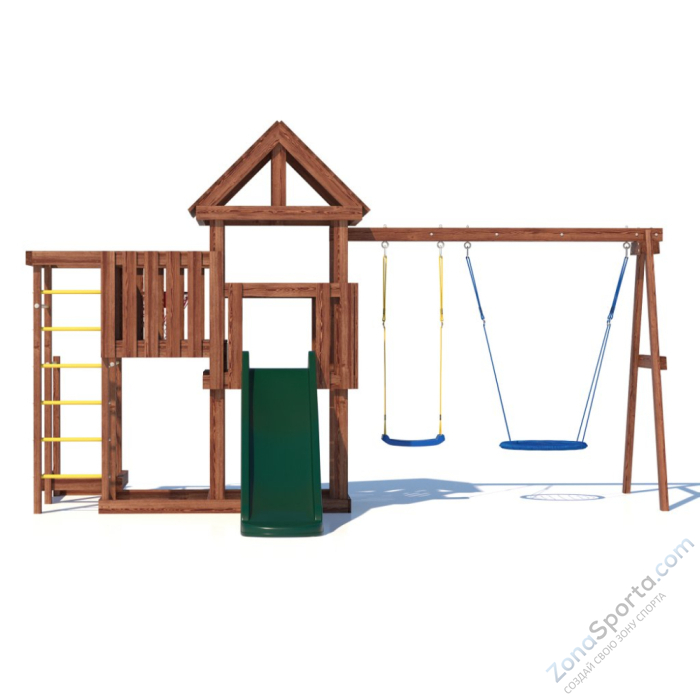 Детская площадка CustWood Junior Color JC9 с деревянной крышей Детская площадка CustWood Junior Color JC9 с деревянной крышей