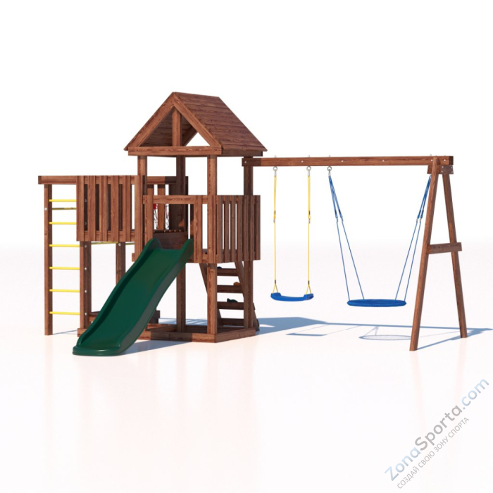 Детская площадка CustWood Junior Color JC9 с деревянной крышей Детская площадка CustWood Junior Color JC9 с деревянной крышей