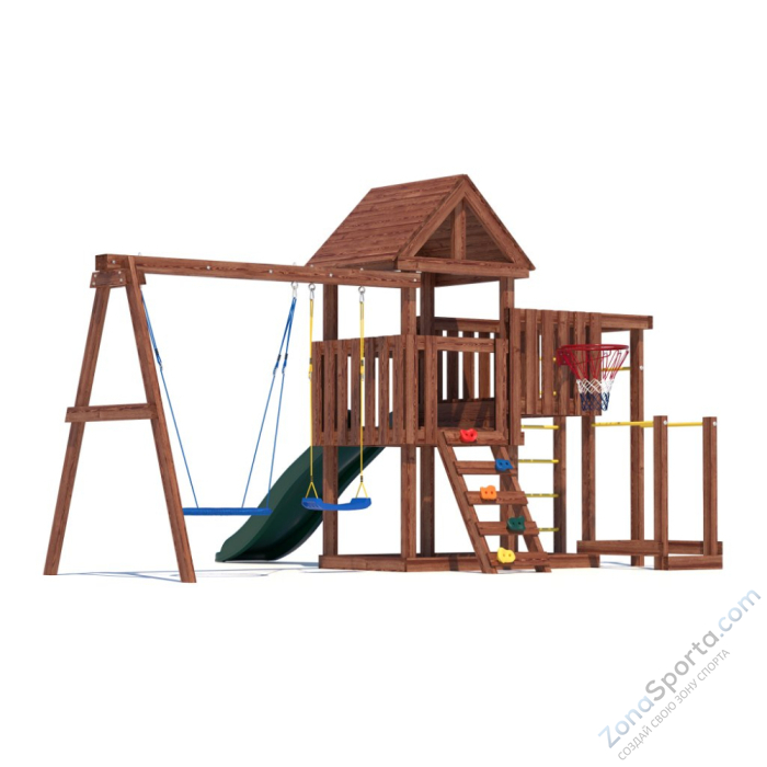 Детская площадка CustWood Junior Color JC9 с деревянной крышей Детская площадка CustWood Junior Color JC9 с деревянной крышей