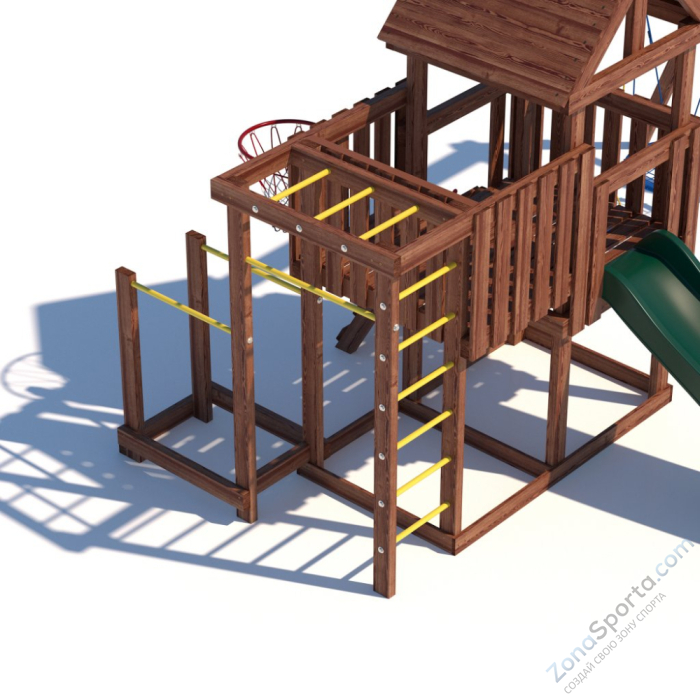 Детская площадка CustWood Junior Color JC9 с деревянной крышей Детская площадка CustWood Junior Color JC9 с деревянной крышей