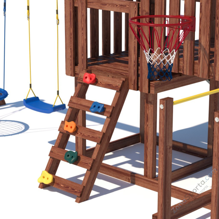Детская площадка CustWood Junior Color JC9 с деревянной крышей Детская площадка CustWood Junior Color JC9 с деревянной крышей