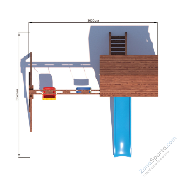 Детская площадка CustWood Scout SC3+ с деревянной крышей  Детская площадка CustWood Scout SC3+ с деревянной крышей
