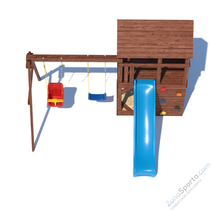 Детская площадка CustWood Scout SC3+ с деревянной крышей  Детская площадка CustWood Scout SC3+ с деревянной крышей