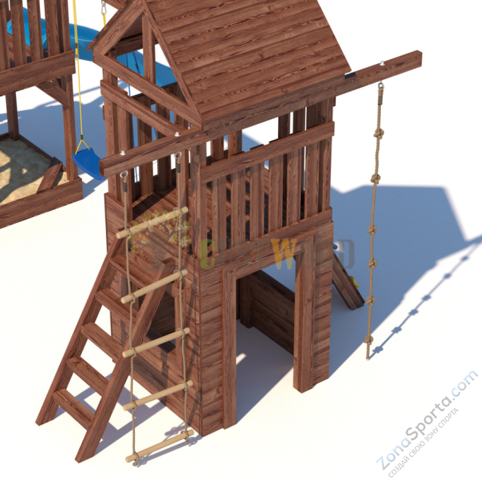 Детская деревянная игровая площадка для улицы дачи CustWood Scout SC9 с деревянной крышей Детская деревянная игровая площадка для улицы дачи CustWood Scout SC9 с деревянной крышей