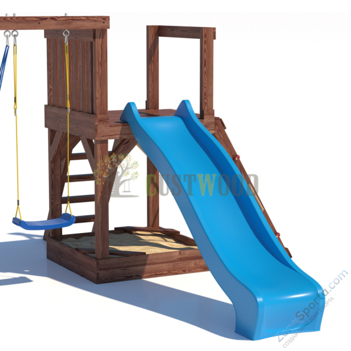 Детская деревянная игровая площадка для улицы дачи CustWood Scout SC9 с деревянной крышей Детская деревянная игровая площадка для улицы дачи CustWood Scout SC9 с деревянной крышей