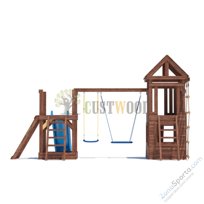 Детская деревянная игровая площадка для улицы дачи CustWood Scout SC9 с деревянной крышей Детская деревянная игровая площадка для улицы дачи CustWood Scout SC9 с деревянной крышей