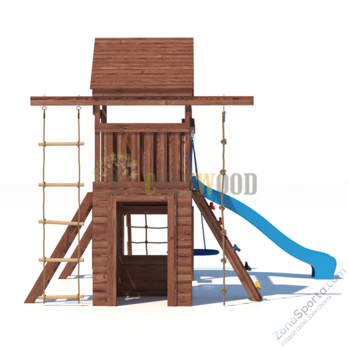 Детская деревянная игровая площадка для улицы дачи CustWood Scout SC9 с деревянной крышей Детская деревянная игровая площадка для улицы дачи CustWood Scout SC9 с деревянной крышей