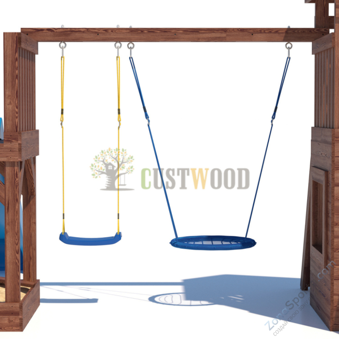 Детская деревянная игровая площадка для улицы дачи CustWood Scout SC9 с деревянной крышей Детская деревянная игровая площадка для улицы дачи CustWood Scout SC9 с деревянной крышей