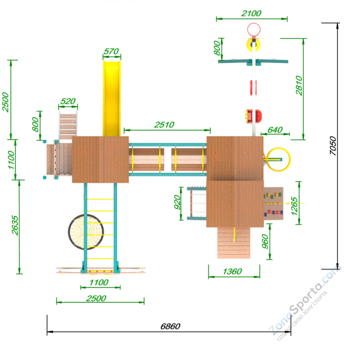Детская площадка Пикник Лэйк Д Стэйдж Бонд с шестом