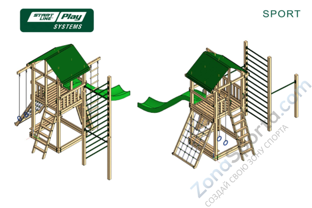 Детский городок SLP Systems Sport премиум Кедр Детский городок SLP Systems Sport премиум Кедр