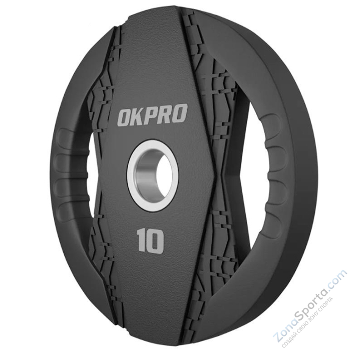 Диск олимпийский обрезиненный 10 кг OKPRO OK2005C-1000 Диск олимпийский обрезиненный 10 кг OKPRO OK2005C-1000
