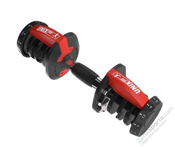 Гантель регулируемая UNIX Fit 16 кг  Гантель регулируемая UNIX Fit 16 кг