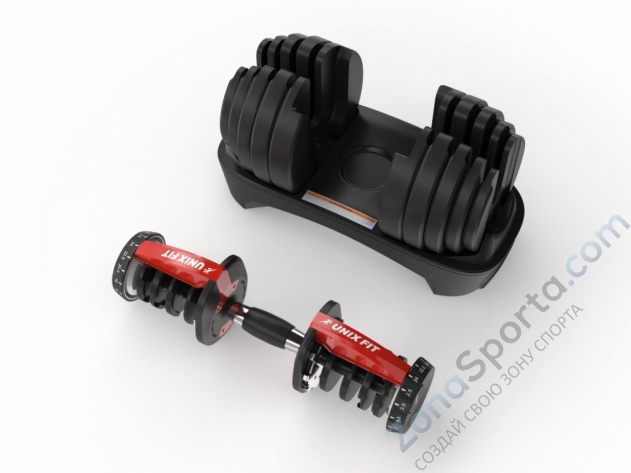 Гантель со ступенчатой регулировкой Unix Fit 24 кг Гантель со ступенчатой регулировкой Unix Fit 24 кг