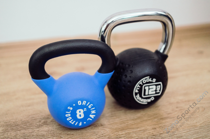 Гиря 8 кг с хромированной ручкой полиуретановая (CPU) Original FitTools Гиря 8 кг с хромированной ручкой полиуретановая (CPU) Original FitTools