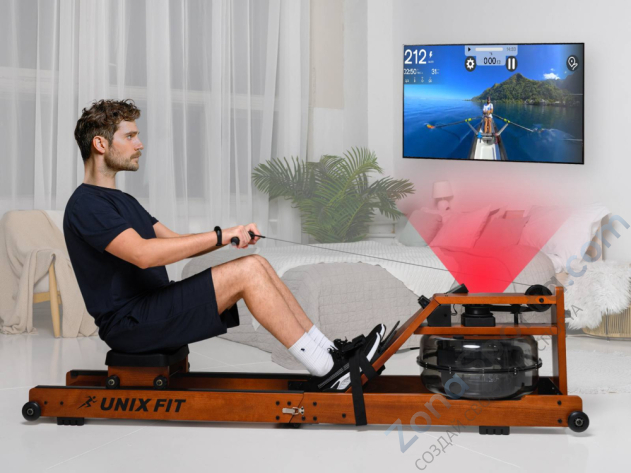 Гребной тренажер Unix Fit Wood Rower Light Гребной тренажер Unix Fit Wood Rower Light