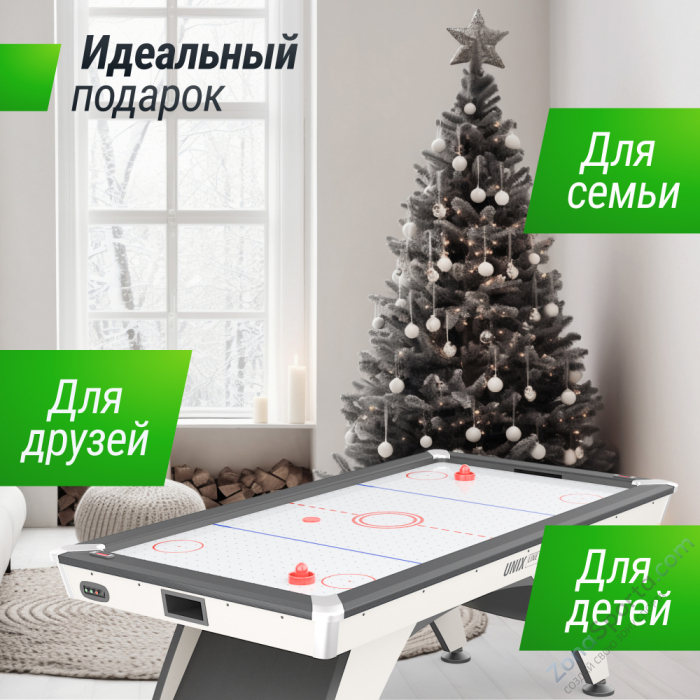 Игровой стол Unix Line Аэрохоккей (214х112 cм) White Игровой стол Unix Line Аэрохоккей (214х112 cм) White