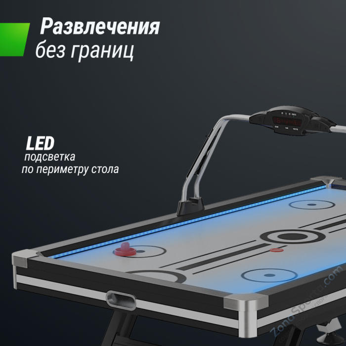 Игровой стол Unix Line Аэрохоккей (226х125 cм) Black White Игровой стол Unix Line Аэрохоккей (226х125 cм) Black White